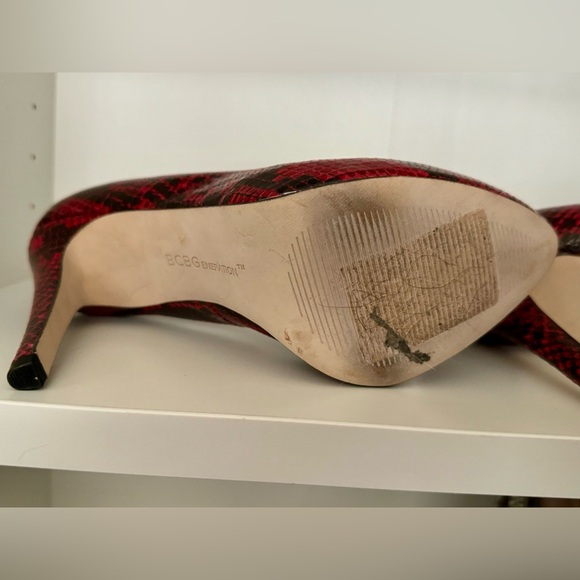 BCBG Snake Skin Print Heels - Picture 5 of 6